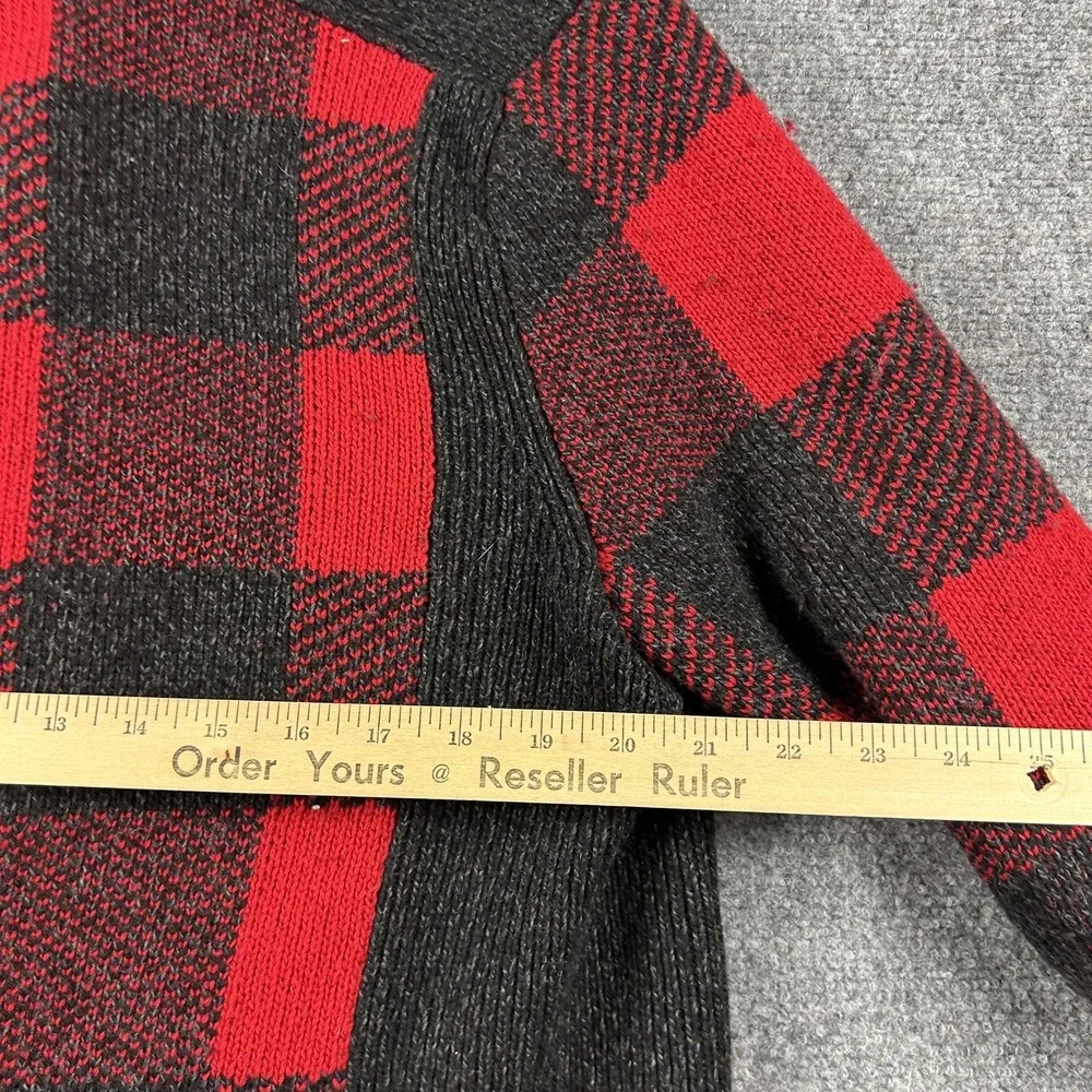 Banana Republic Cardigan Sweater Mens Medium Red‎ Plaid Shawl Collar Flipucci